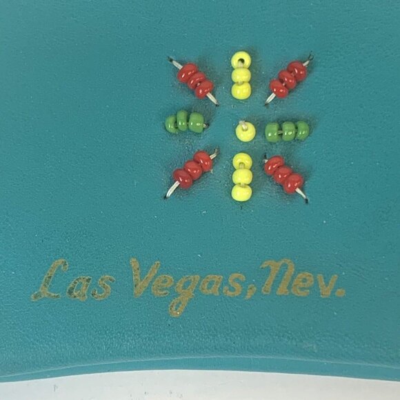 50s VTG Coin purse blue Indian Las Vegas Small Handmade Roadside Souvenir 7390 - Picture 3 of 6